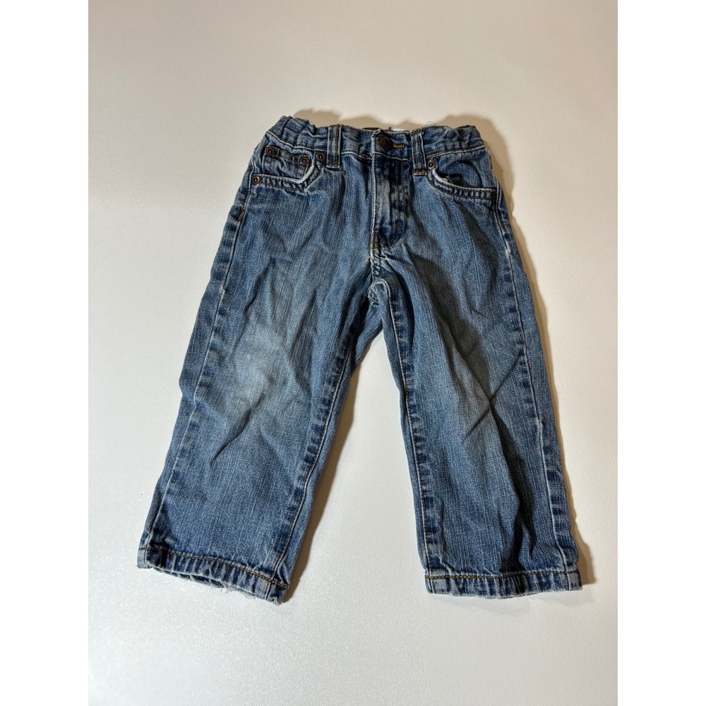 Koala Kids Denim Jeans Toddler Boys 2T Blue Good Adjustable Waist Straight Leg